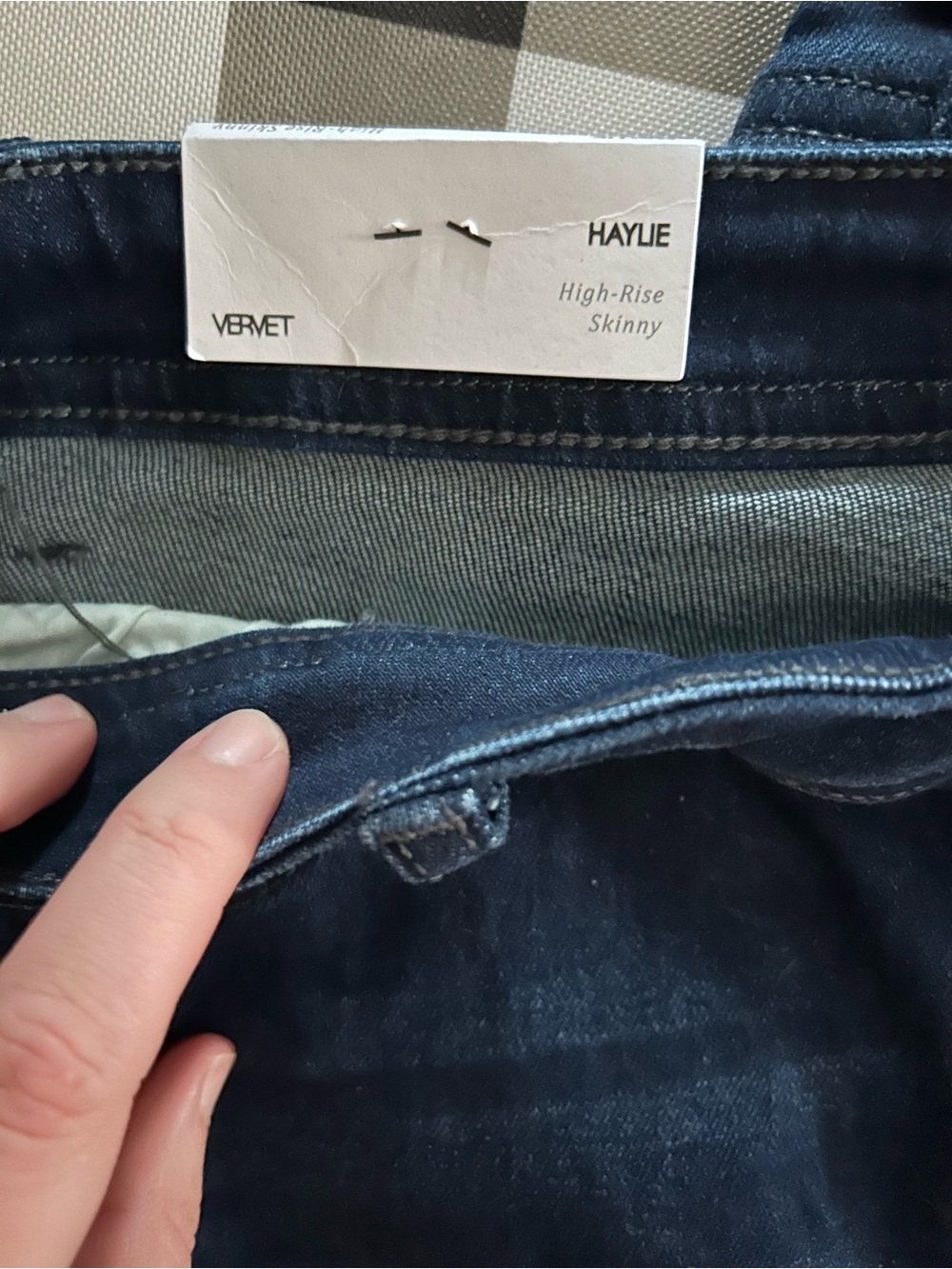 Vervet Women's Dark Blue High-Rise Button-Fly Jeans Haylie size 32 NWT - Picture 3 of 5